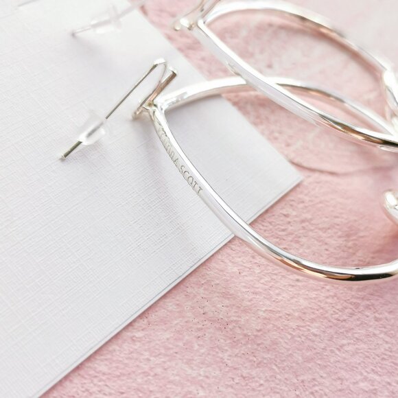 Kendra Scott Presleigh Love Knot Bright Silver Earrings - Picture 3 of 3